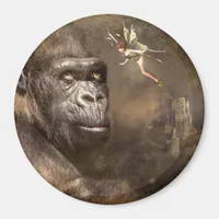 Fantasy Art  Gorilla with Fairy  Magnet