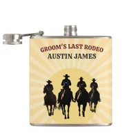 Groom’s Last Rodeo Sunset Groom's Bachelor Party Flask