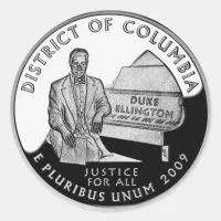 Faux Washington District of Columbia Quarter Classic Round Sticker