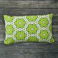 Modern Lime Green Hexagon Geometric Pattern Lumbar Pillow