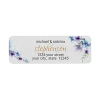 Return Address | Blue Violet Watercolor Flowers Label