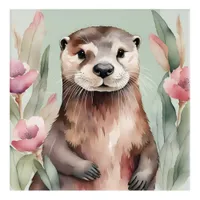 Adorable Otter Watercolor Acrylic Print