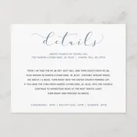 Wedding Details Info Swirly Calligraphy Typography Enclosure Card