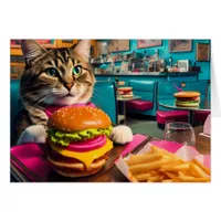 Cat at the Diner All Occasions Greeting Card