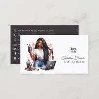 African American Crafting Queen Artistic Power Business Card