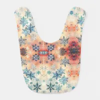 Vintage Snowflakes Pattern - Baby Bib