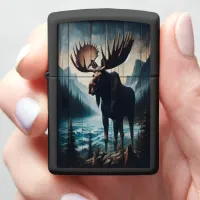 Moose Painting Zippo Lighter