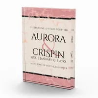 Elegant 37th Alabaster Wedding Anniversary Photo Block