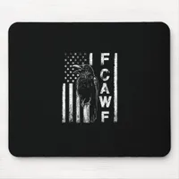 Funny F Caw F Crow With USA Flag Mouse Pad