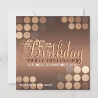 Funky Mocha Latte Party Birthday Invitation