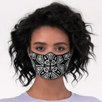 Black and White Tribal Pattern Premium Face Mask