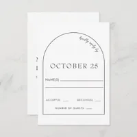 Simple Elegant Modern Arch Wedding RSVP Card