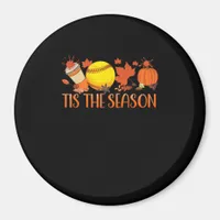 Tis Season Pumpkin Spice Latte Halloween Fall Coff Magnet