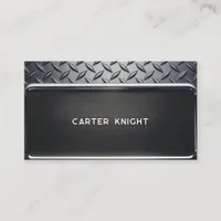 Black Diamond Plate Steel Industrial  Business Card