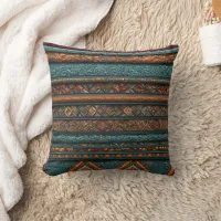 Intricate ornate patterns on textured surfaces throw pillow