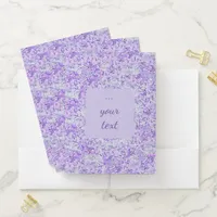 Gorgeous hydrangea pattern in lavender, floral  pocket folder