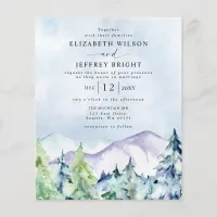 Budget Mountains Pine Wedding Invitations