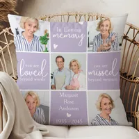 In Loving Memory 5 Photo Collage Memorial Poem Throw Pillow