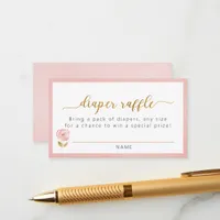 Blush Pink Baby Shower Diaper Raffle Card