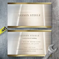 Brushed Silver and Gold Minimalist Business Card