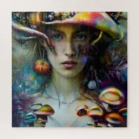 Mushroom Fantasy Woman Jigsaw Puzzle