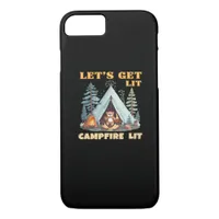 Let's Get Lit. Campfire Lit. Camping Quotes Classi iPhone 8/7 Case