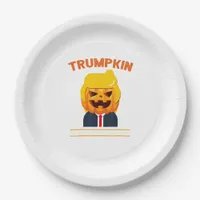 Halloween Trumpkin Funny  Pumpkin Halloween Paper Plates