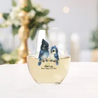 Sassy Steller's Jay  Stemless Wine Glass