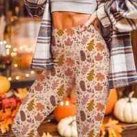 Pretty Fall Leaves Botanical Autumn Pattern Leggings