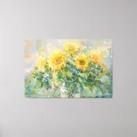 *~* Sun Flowers TV2 Vase Stretched Canvas Print