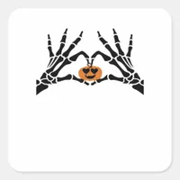 Spooky Heart Hands Dark Gothic Tone Square Sticker