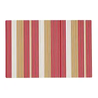 Red Gold Pinstripe Christmas Pattern#28 ID1009 Placemat