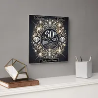 Timeless Elegance: 60th Anniversary Design Square Wall Clock