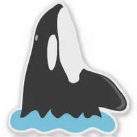 Orca Whale Bobbing Out Of The Water Sticker