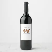 I Yam What I Yam Comical Cute Karma Lighthearted Wine Label