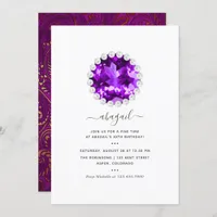 Purple and Gold Mardi Gras  Birthday Party Invitation