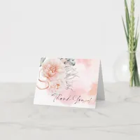 Thank You | BOHO Watercolor Coral Rose Peony