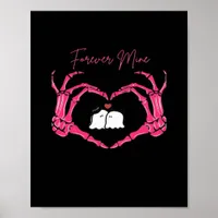 Mine Valentines Day Classic Skeleton Hands Hearts  Poster