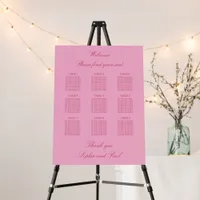 Elegant Pink Magenta 9 Table Seating Chart Foam Board