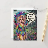 Thumbnail for Drag queen You Cant Erase Us Postcard