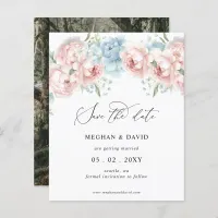 Budget Blush Floral Photo Save the Date