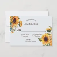 Country Rustic Sunflower Wedding RSVP