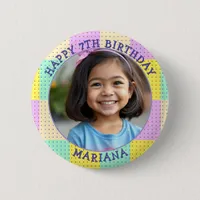 Personalized Age, Name and Photo Birthday  Button