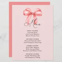 She is tying the knot pink bow Bridal Shower Menu