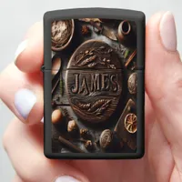 Carved Wooden Sign With James Zippo Lighter