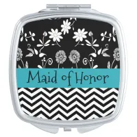 Blue and Black Personalized  Mirror Compact