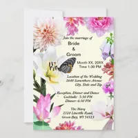 Flowers & Butterfly Wedding Invitation