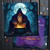A Halloween Party is Brewing | Warlock Invitation