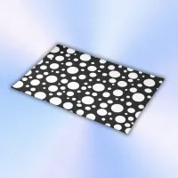 White Polka Dots on Black | Cloth Placemat