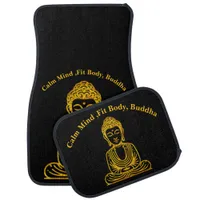 Golden Buddha in Peaceful Pose Car Floor Mat